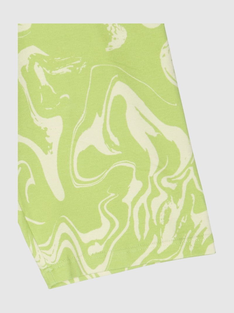 BIKER SHORTS GREEN WAVES