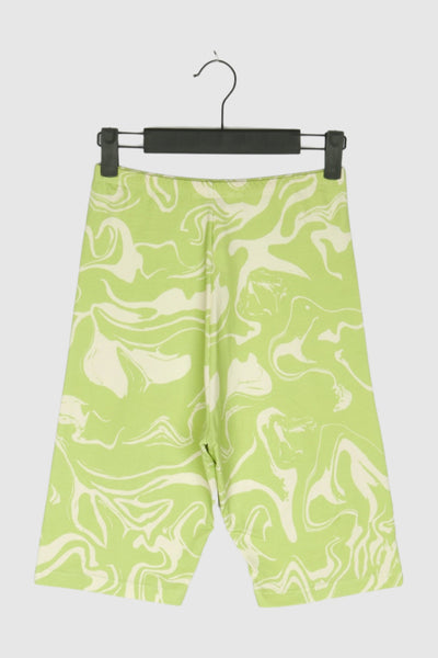 BIKER SHORTS GREEN WAVES