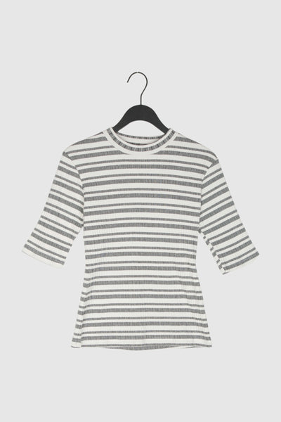 T SHIRT NINA BLACK AND WHITE RIB 