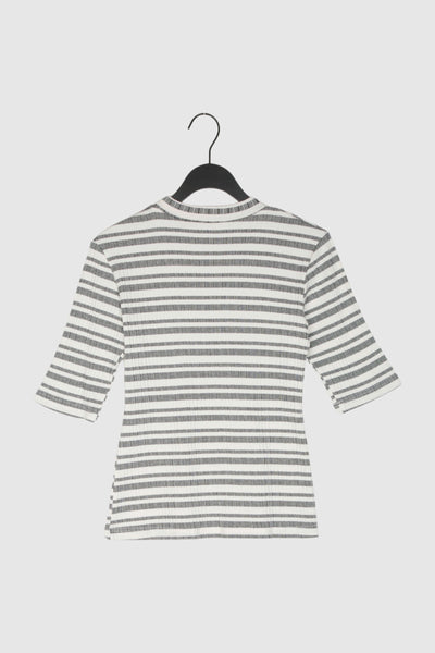T SHIRT NINA BLACK AND WHITE RIB 